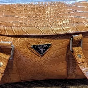 Leather brown Prada satchel